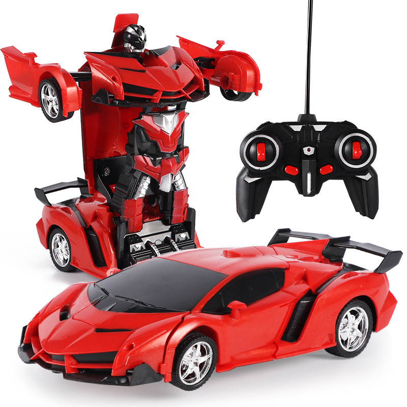 2020 Funny RC Mini Car Transformation Car Two ways Sports Vehicle Model Robots Toys Wireless Charging Cool Deformation Robot LED