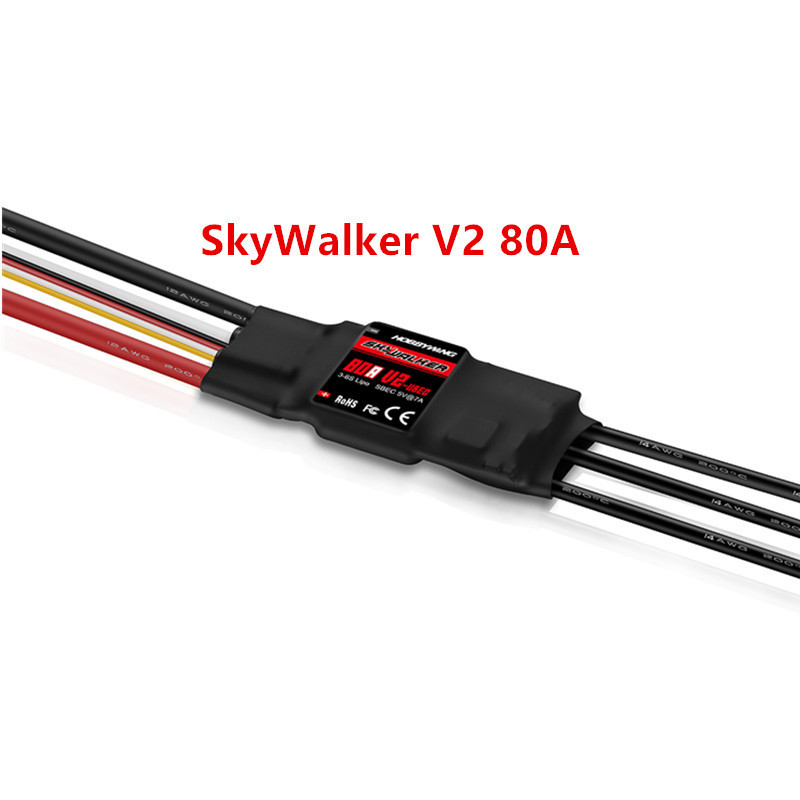 2023 Original Hobbywing SkyWalker V2 40A 50A 3-4S / 60A 80A 100A V2 3-6S LiPo 5V BEC ESC 96MHz 32-bit ARMMO For RC Airplane