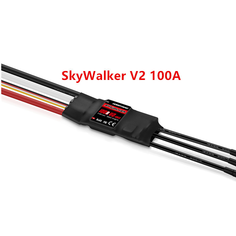 2023 Original Hobbywing SkyWalker V2 40A 50A 3-4S / 60A 80A 100A V2 3-6S LiPo 5V BEC ESC 96MHz 32-bit ARMMO For RC Airplane