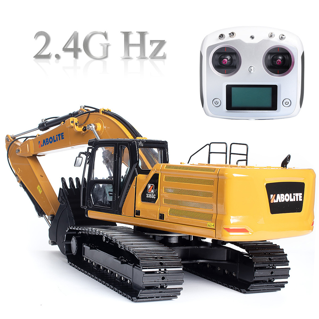 2022 HUINA K336 Metal Hydraulic RC Excavator RTR Construction Toy Car 10000Mah Battery Radio RC Hobby KABOLITE Remote Control