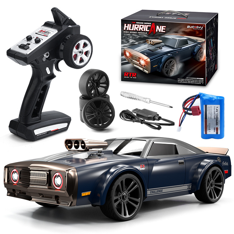 HOT SCY 16303 Q142 1/14 2.4G 4WD High Speed RTR Off-Road Drift Car RC Flat Running Muscle Car With Retro LED Light RC Cars