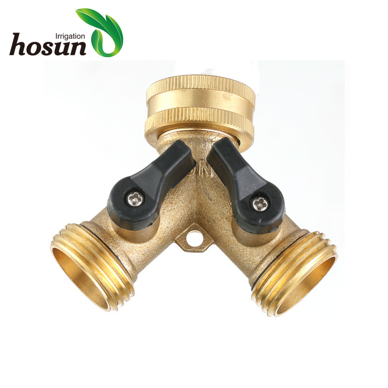 Y pipe fitting 2 way hose splitters with valve