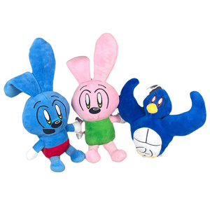 Wholesale  Riggy Monkey Plush Toys Blue Pink Rabbit Doll Riggy Monkey Rabbit Toy with Long Ear Anime Toy Riggy The Rabbit Monkey