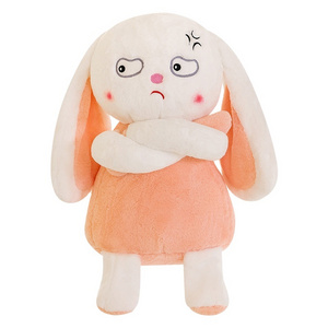 super soft plush toy angry rabbit expression doll cute rabbit doll cloth easter children's day girl birthday gift