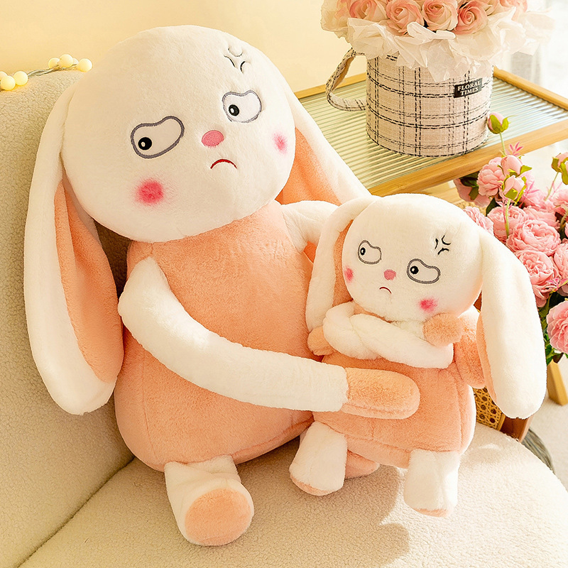 super soft plush toy angry rabbit expression doll cute rabbit doll cloth easter children's day girl birthday gift