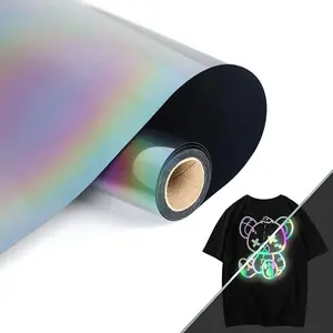 Hot Sell HTV Heat Transfer Pressure Reflective Rainbow Heat Transfer Vinyl For T-shirt