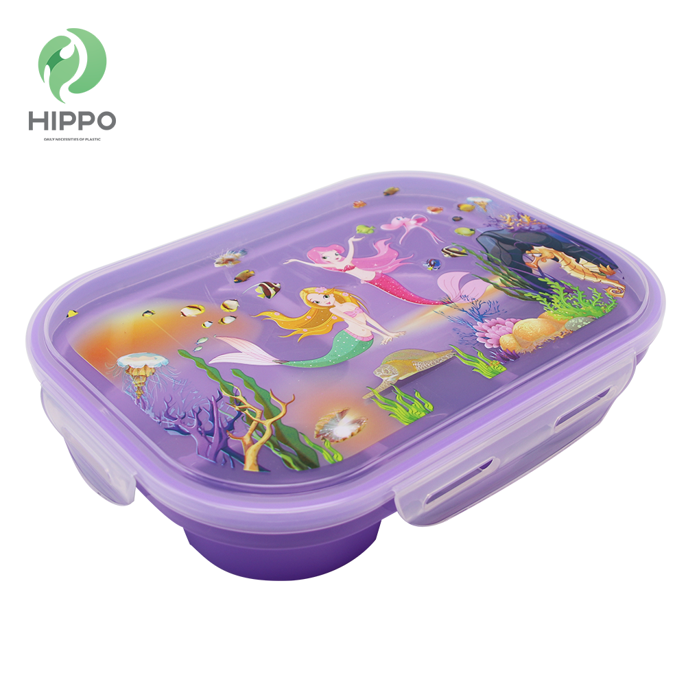 School kids plastic pp airtight 5 compartment lunch box with lock