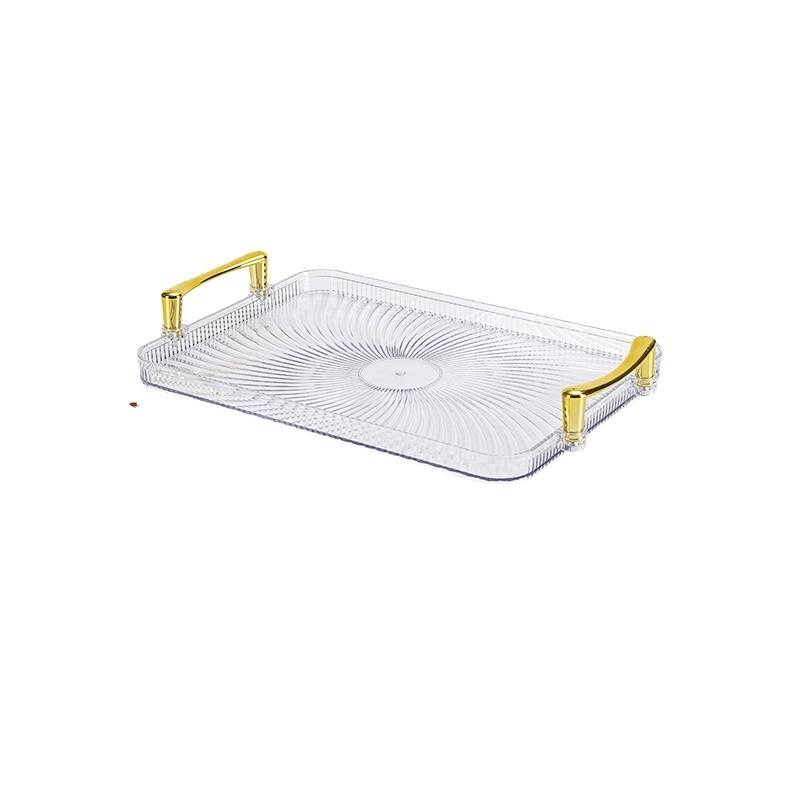 Modern rectangle plastic plates tray serving trays with handles