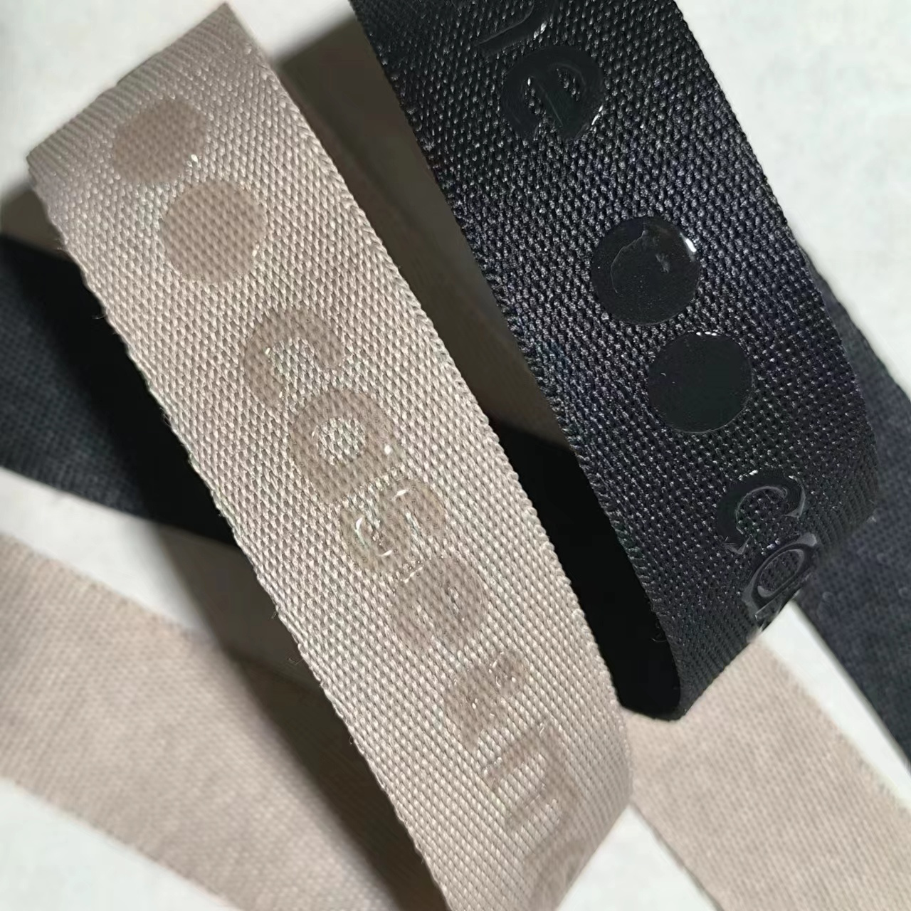 webbing Clothing luggage webbed silk screen silicone letter text non-slip printing brand belt soft nylon polyester braid