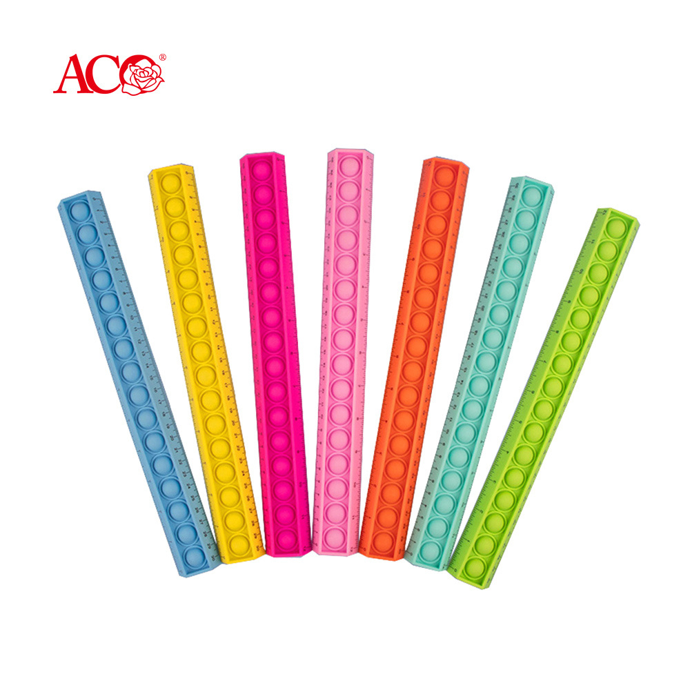 ACO Factory Scale Ruler Measuring Silicone Foldable Flexible Stress Relief Toy Design Custom