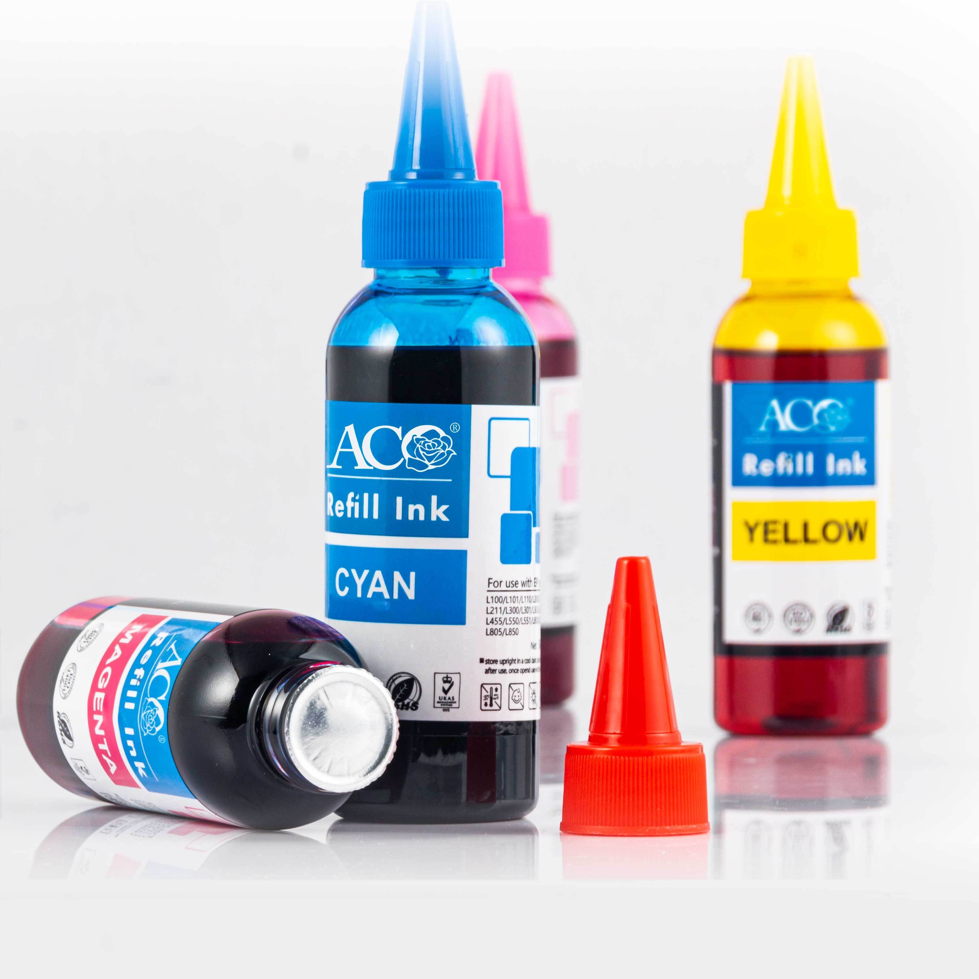 ACO Factory Wholesale Refill Bulk Printing Color Premium Bottle Dye Ink Compatible For Epson Canon HP Brother Inkjet Printer