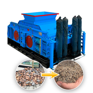 large sand making machine rock ore  limestone diesel double roller crusher price with vibrating screen