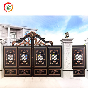 Top-selling garden rod iron gate designs Aluminium Gates Villa Doors Electric Garden Gates Aluminium Courtyard Gate