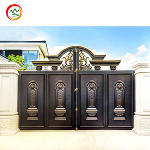 Switzerland Royal Designs Metal Wrought aluminum art Gate Latest Industrial Swing Auto Main Entrance Aluminum Villa Gate