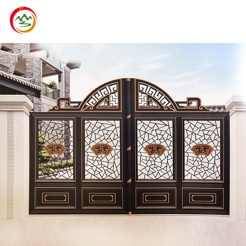 Top-selling garden rod iron gate designs Aluminium Gates Villa Doors Electric Garden Gates Aluminium Courtyard Gate