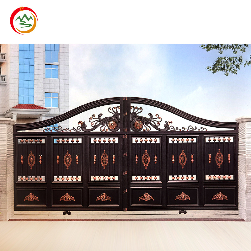 Villa Security Gate Modern Main Gate Designs Auto Electric Iron and aluminum forging Gate Design Front Door Safety door designs