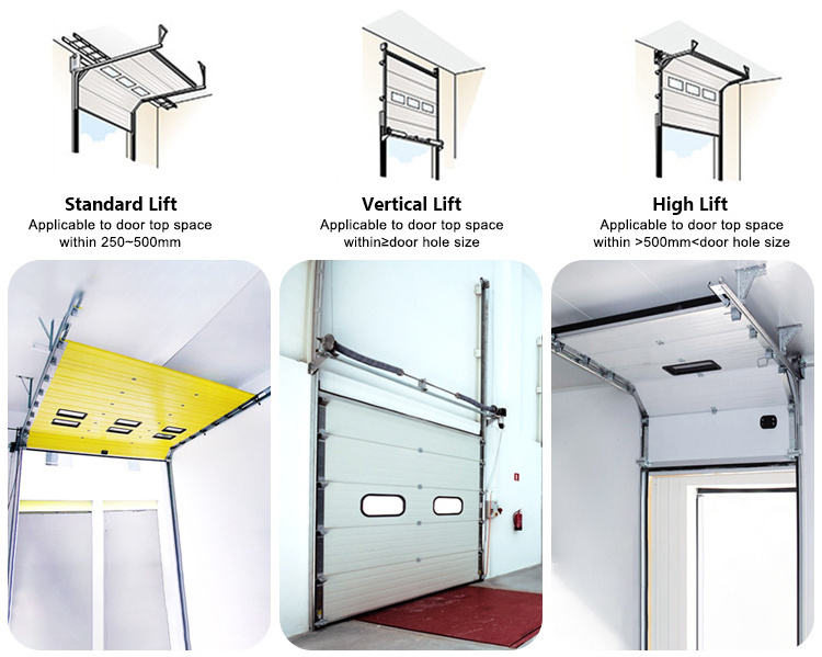 insulated industrial cold chain logistics warehouse door Commercial Automatic Sectional Industrial Door With Pedestrian Door