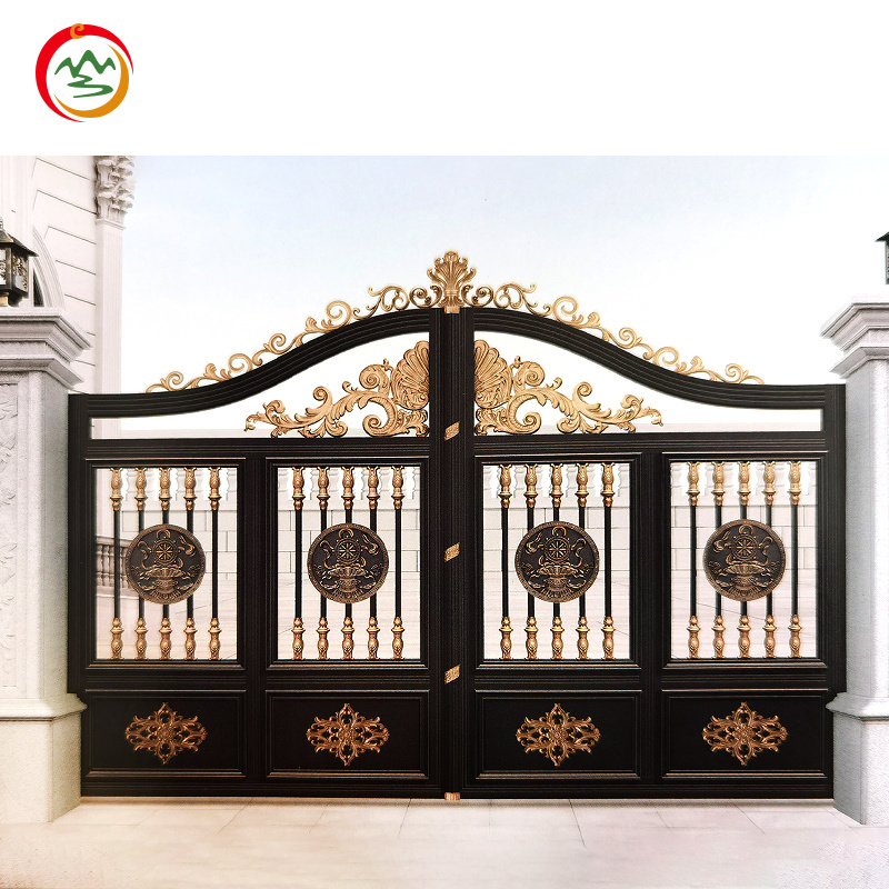 Villa Security Gate Modern Main Gate Designs Auto Electric Iron and aluminum forging Gate Design Front Door Safety door designs