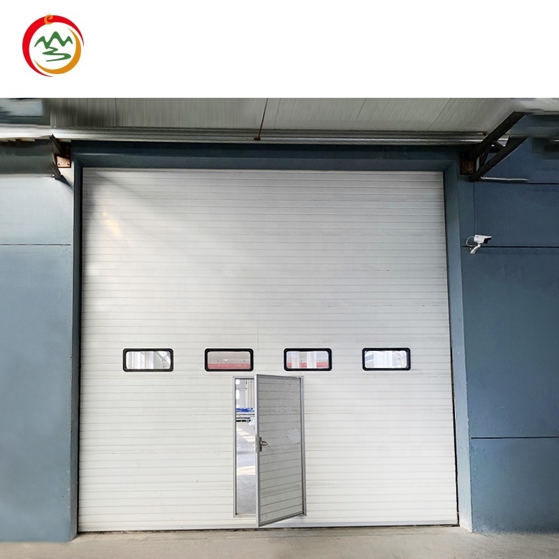 insulated industrial cold chain logistics warehouse door Commercial Automatic Sectional Industrial Door With Pedestrian Door