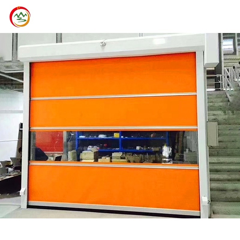 Automatic High Speed PVC Roller Shutter Fast Rolling Door with Horizontal Window