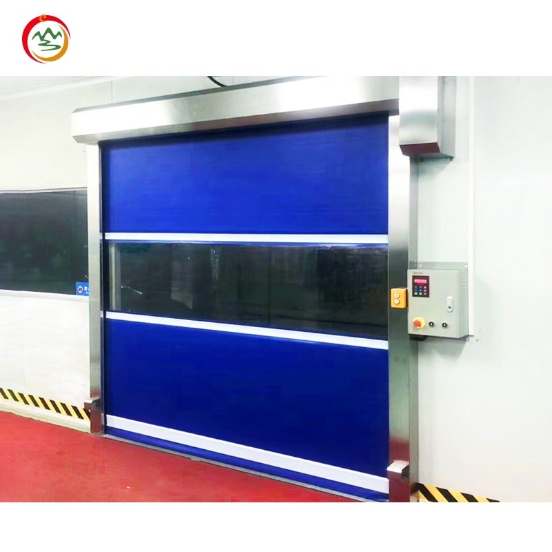 Automatic High Speed PVC Roller Shutter Fast Rolling Door with Horizontal Window