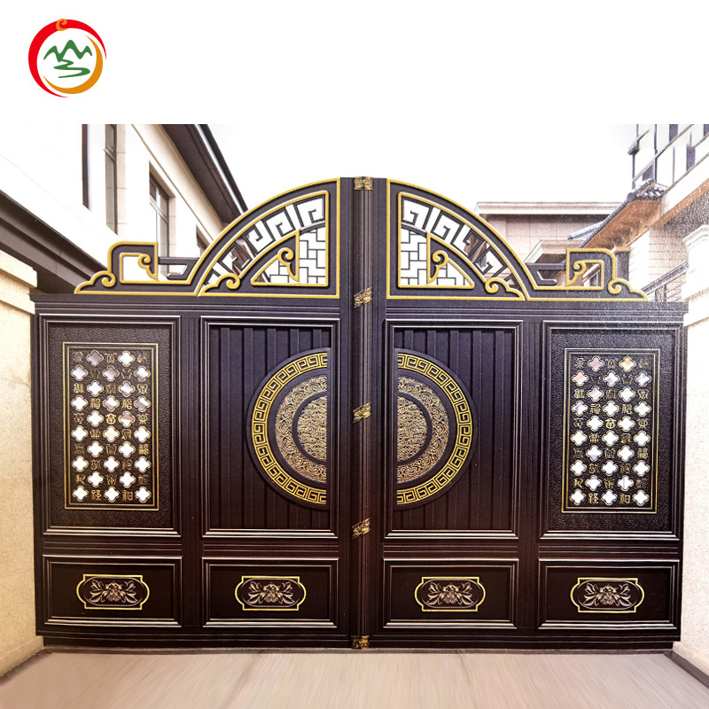 Yard Pillar Gates for Villa Design Custom Aluminium Security Courtyard Metal 2024 New Zinc Alloy Graphic Design Villa Door 90mm