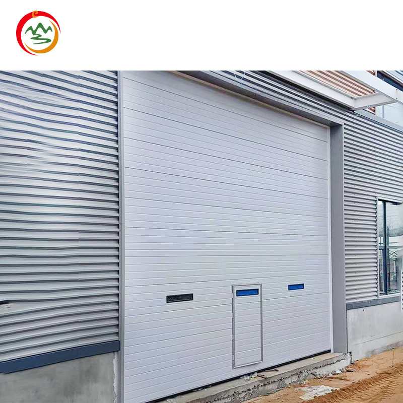 insulated industrial cold chain logistics warehouse door Commercial Automatic Sectional Industrial Door With Pedestrian Door