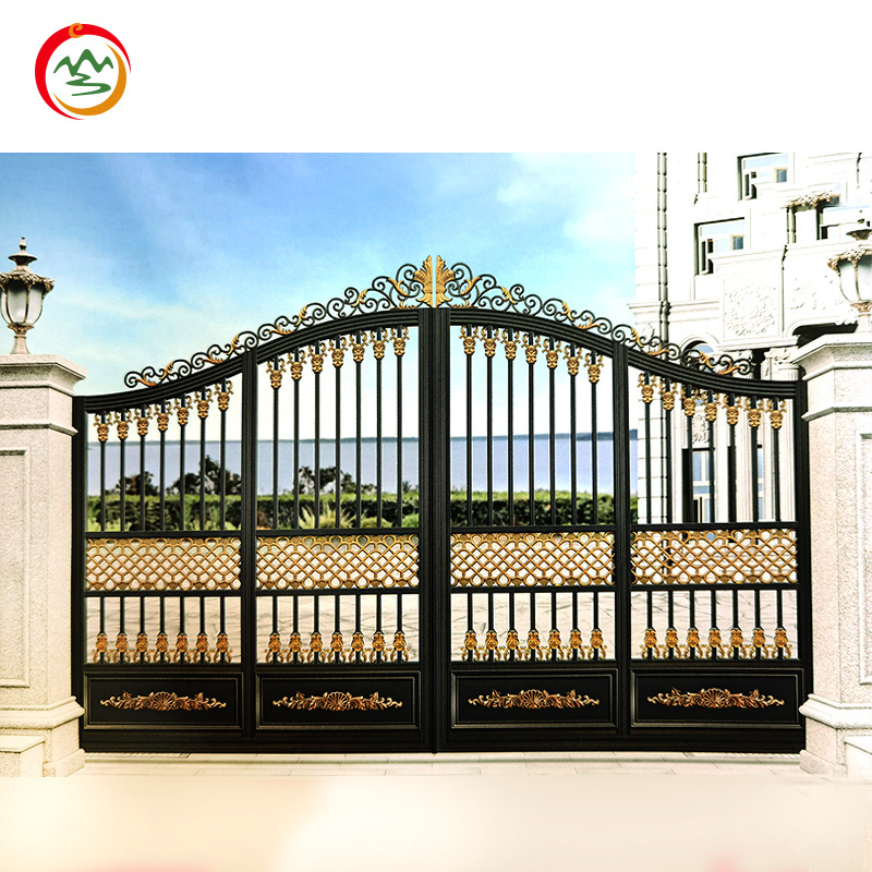 Villa Security Gate Modern Main Gate Designs Auto Electric Iron and aluminum forging Gate Design Front Door Safety door designs