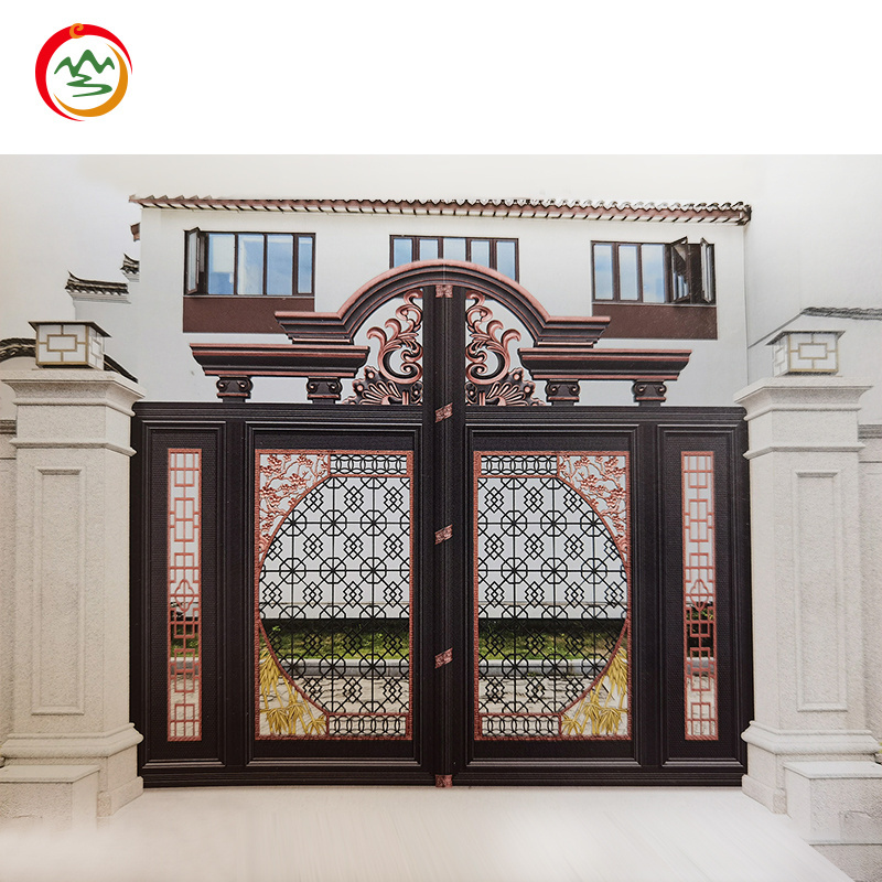 Top-selling garden rod iron gate designs Aluminium Gates Villa Doors Electric Garden Gates Aluminium Courtyard Gate