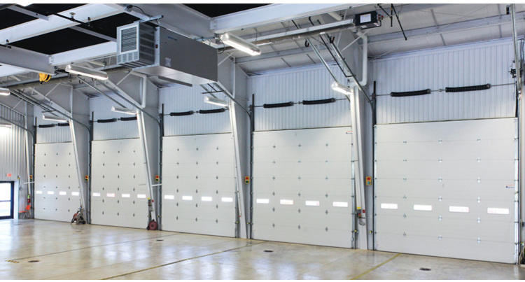 insulated industrial cold chain logistics warehouse door Commercial Automatic Sectional Industrial Door With Pedestrian Door