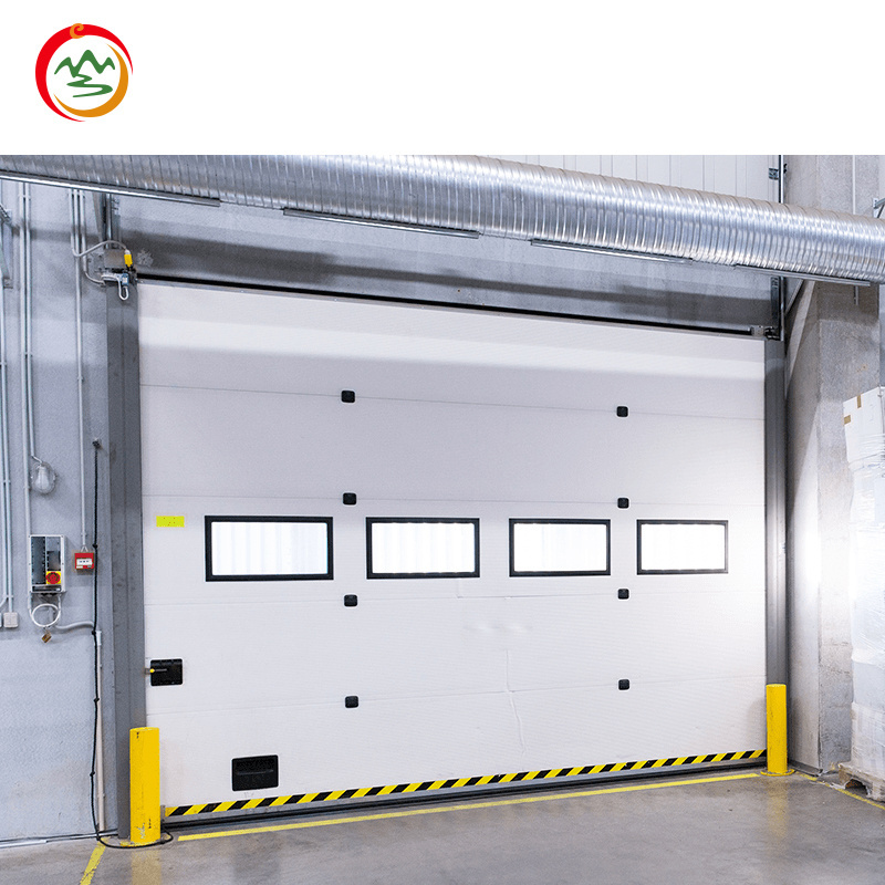 Industrial Automatic Overhead Steel Insulated Vertical Lifting Sliding Metal  Steel Sectional insulation Door for Warehouse