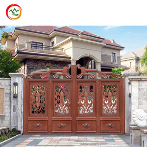 Yard Pillar Gates for Villa Design Custom Aluminium Security Courtyard Metal 2024 New Zinc Alloy Graphic Design Villa Door 90mm