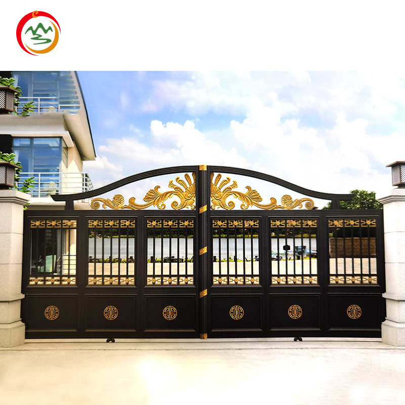 Yard Pillar Gates for Villa Design Custom Aluminium Security Courtyard Metal 2024 New Zinc Alloy Graphic Design Villa Door 90mm