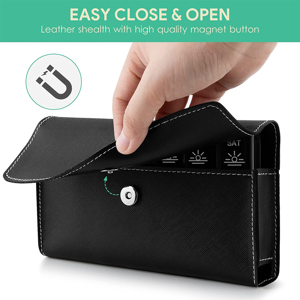 Hot Sale New Pill Organizer soft Leather Wallet 21 Compartments Monthly Plastic Storage Box