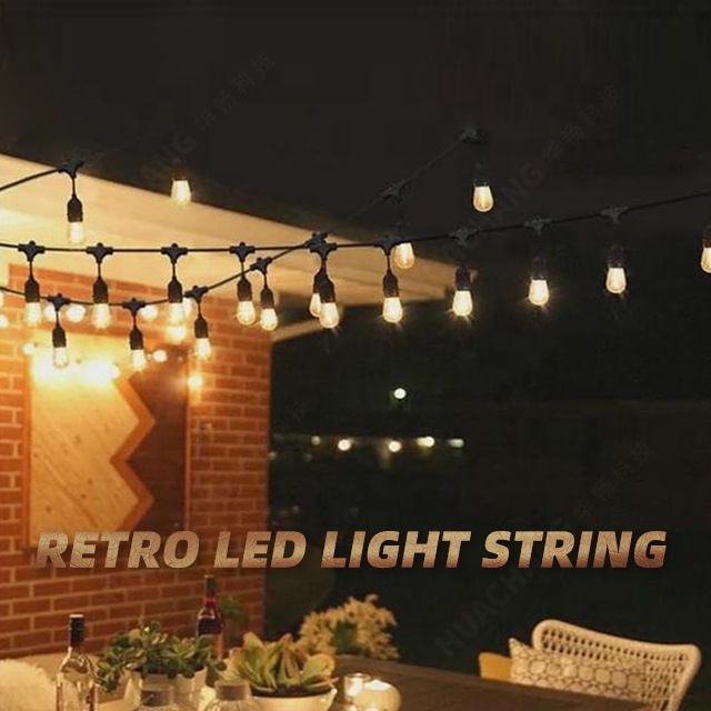 Christmas Party outdoor holiday decoration S14 E27 waterproof light patio Hanging lights string