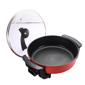 Fashion design flat-bottom aluminum die-casting cookware frying pan steak frying pan electric hot pot