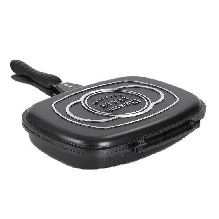 Flat-bottomed non-stick pan fried fish steak artifact double-sided pressure cooker grill pan