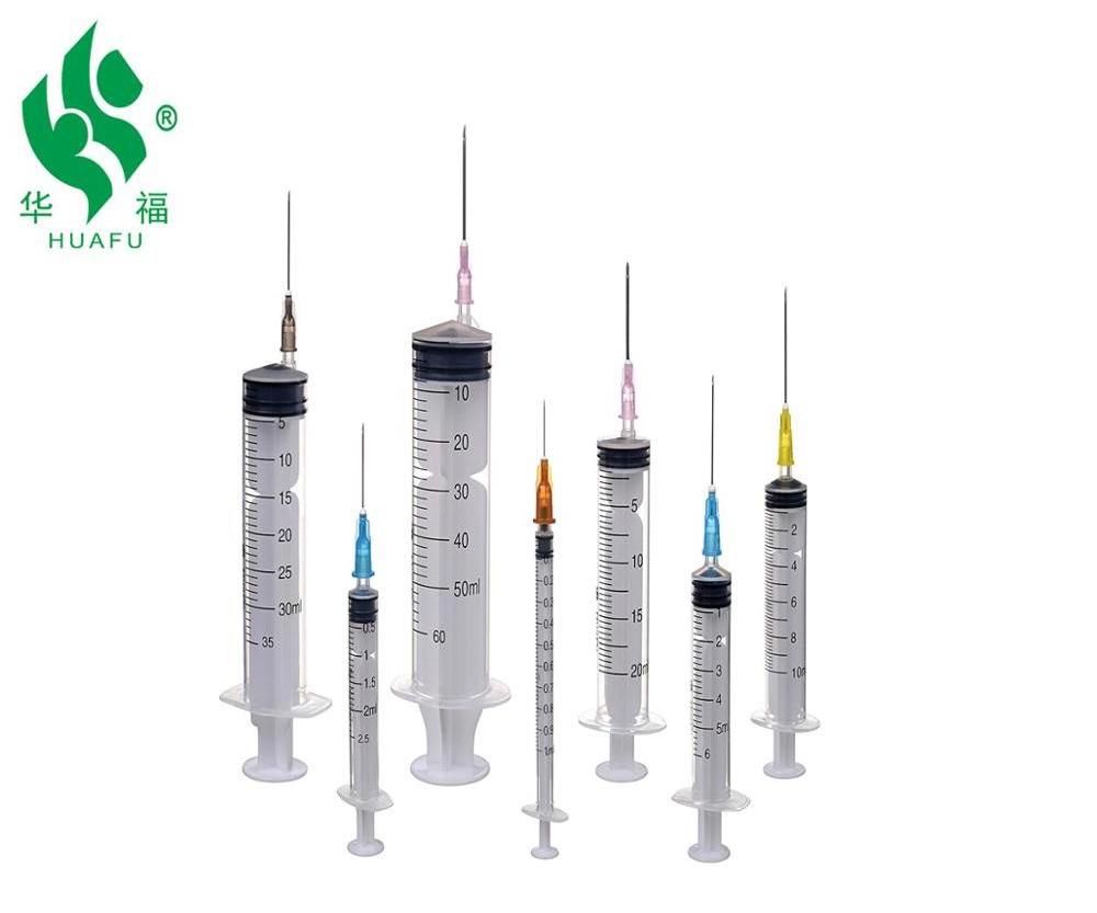 Disposable Two Component Large BD Glass Syringe With Needle 1ml 2ml 3ml 5ml 10ml 20ml 30ml 50ml 60ml