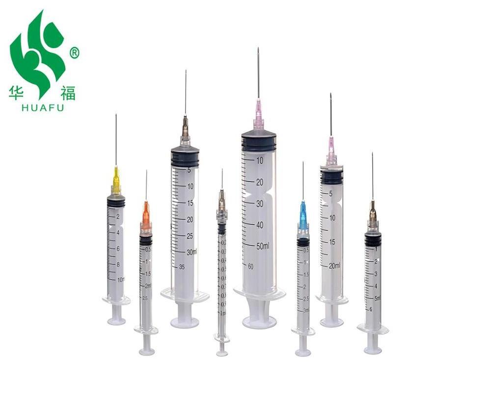 Disposable Two Component Large BD Glass Syringe With Needle 1ml 2ml 3ml 5ml 10ml 20ml 30ml 50ml 60ml