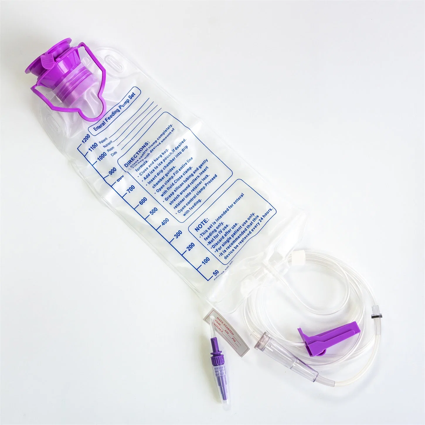 Disposable Medical Iv Infusion Set Stomach Tube Enteral Silicon Gastrostomy Feeding Tube Sets With Bags