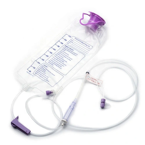 Disposable Medical Iv Infusion Set Stomach Tube Enteral Silicon Gastrostomy Feeding Tube Sets With Bags