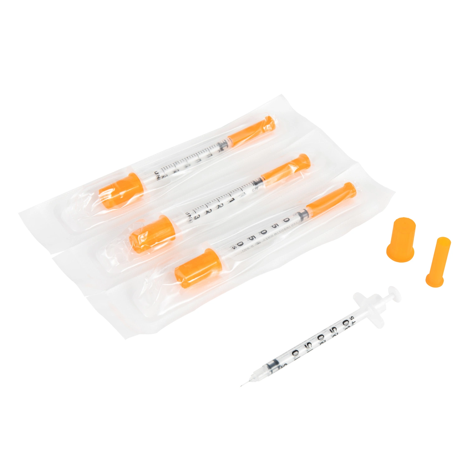 Disposable Medical Products Insulin Syringe 29g 30g Needle Sterile Luer Slip PE/Blister Package CE ISO