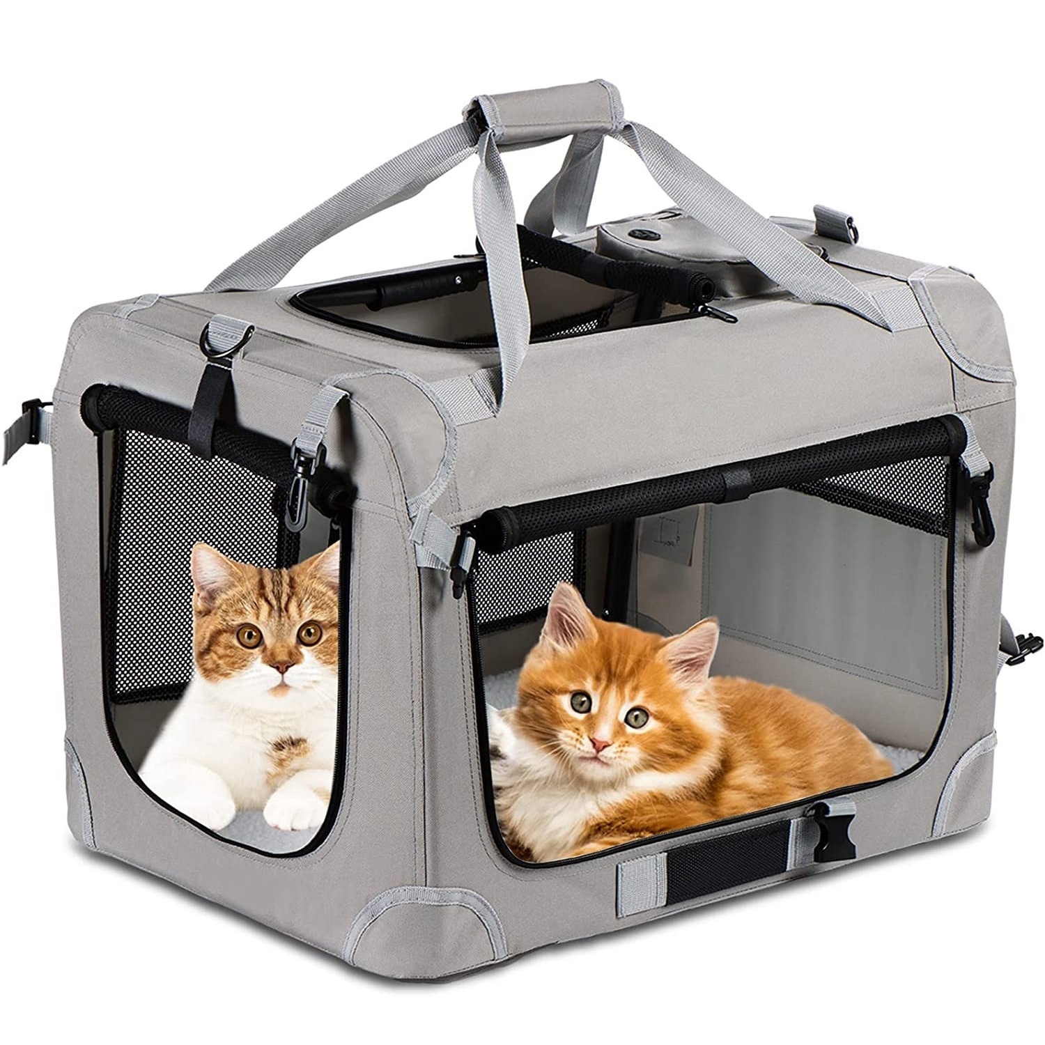 Oxford Travel Pet Soft Crate Outdoor Car Pet Bag Folding Dog Box Safe Rear Pet Cage Large Space