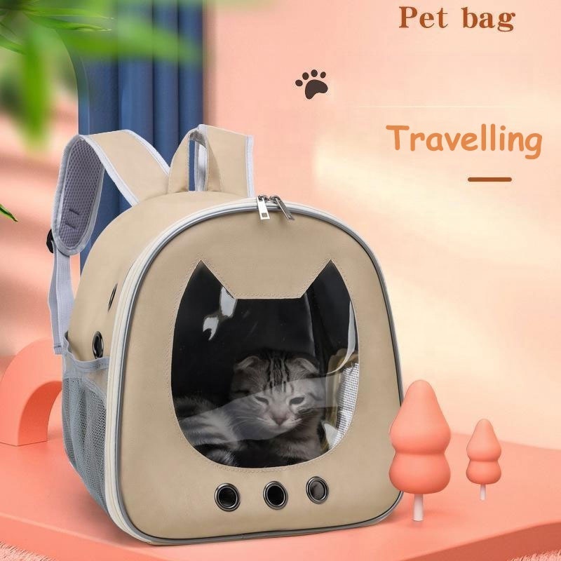 Pet Backpack Travel Breathable Dog Pet Bag Outdoor Large Space Visible Cat Bag Pet Carrier Customized