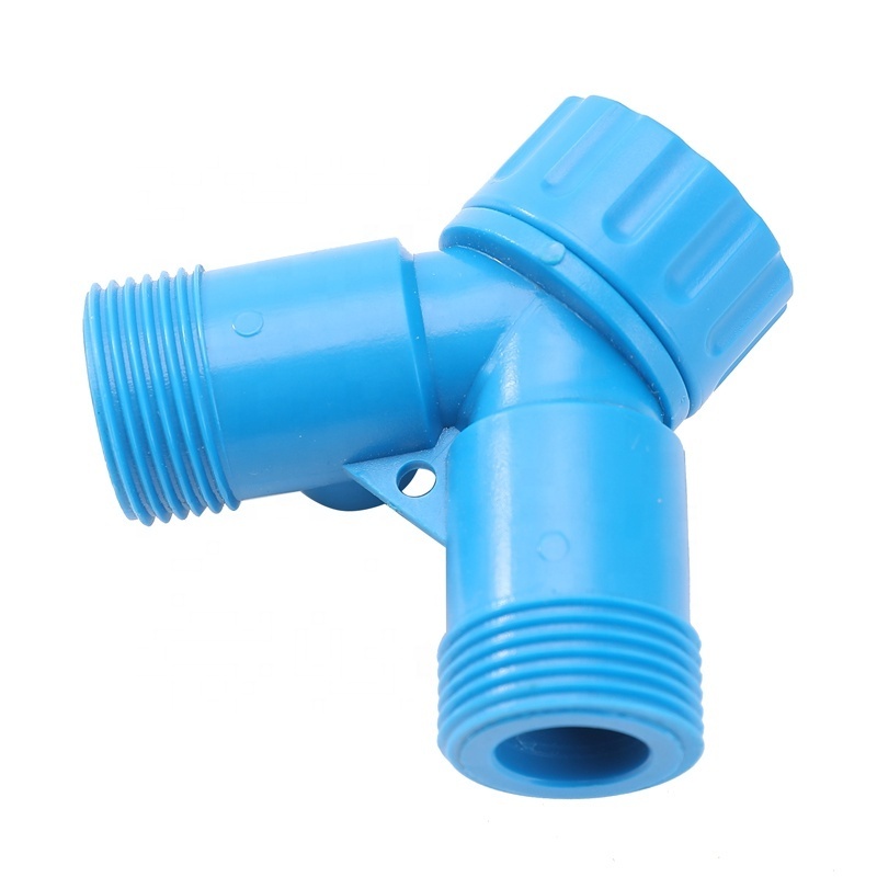 Plastic 3/4 inch Y Quick Connector 2 Way Garden Hose Splitters With Valve Faucet Adapter