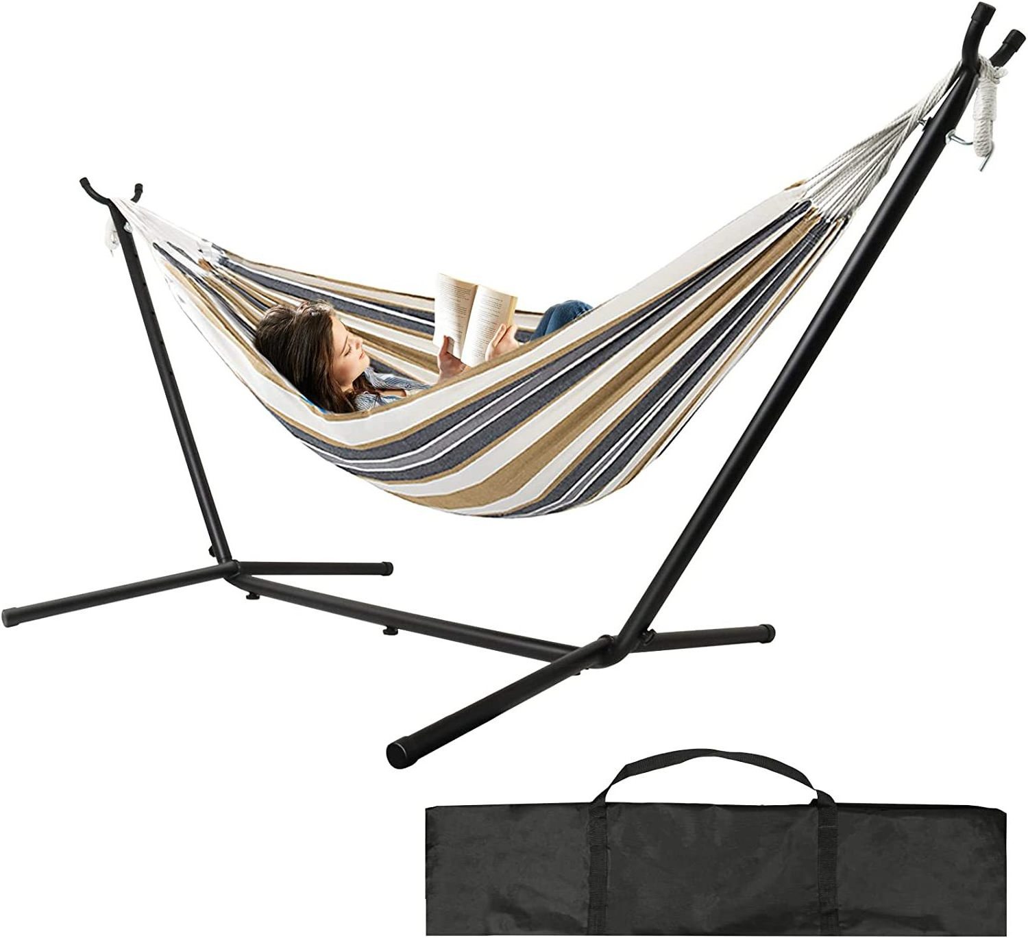 Full Color Printed Outdoor Portable Camping Swing Hammock With Carry Bag