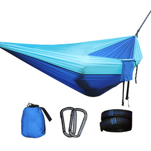 Camping accessories custom logo hiking gear ultralight foldable parachute nylon outdoor portable hitch camping hammock