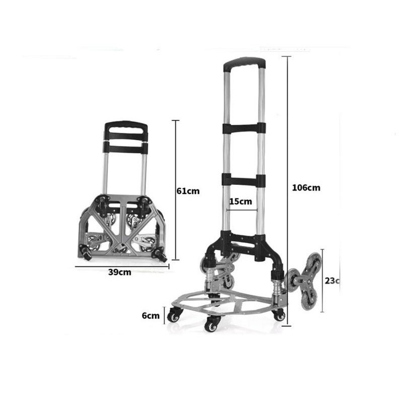 Multifunctional trolley 6 wheel stair climbing trolley folding portable small cart incoming material trolley