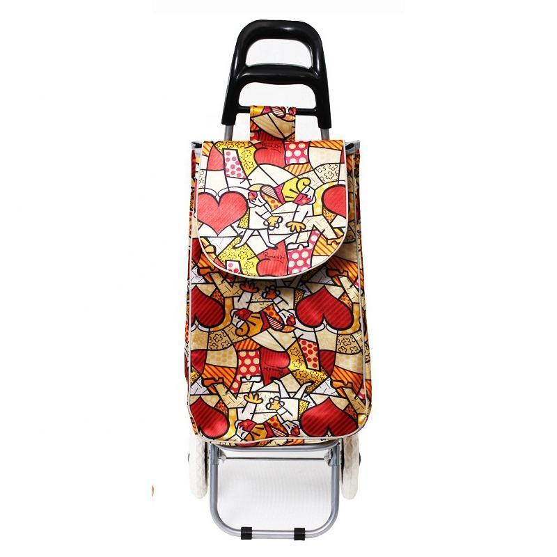 New fashion light foldable wheeled shopping bag home elderly grocery cart supermarket shopping cart