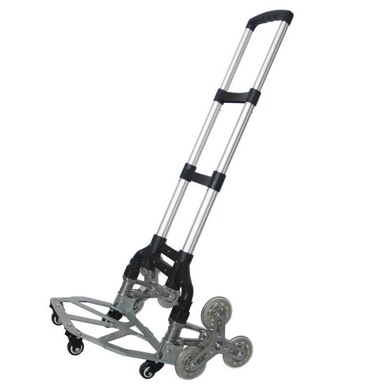 Multifunctional trolley 6 wheel stair climbing trolley folding portable small cart incoming material trolley